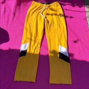 PINK Victoria's Secret Yellow Sweatpants with Black Logo